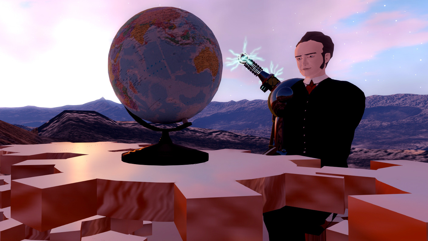 Babbage Linden With Globe In Second Life Babbage Linden With Globe In Second Life